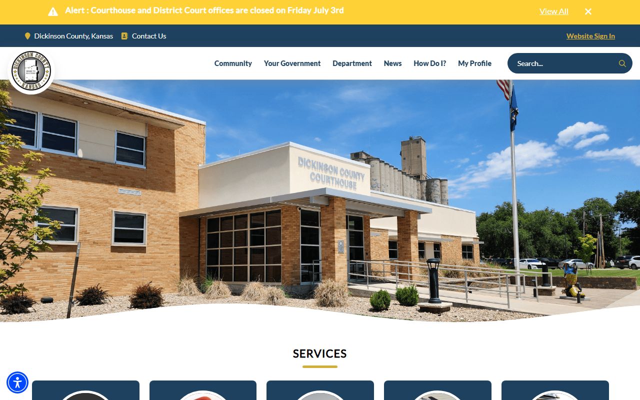 Dickinson County Clerk of the District Court records and Register of Deeds copy route