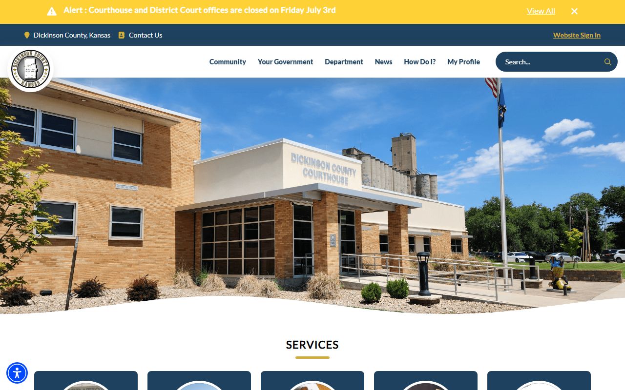 Dickinson County Clerk of the District Court records and District Court services