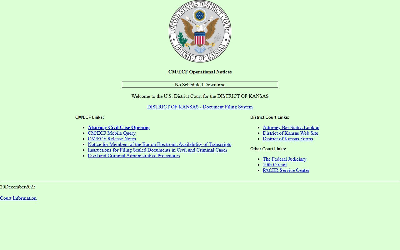Dickinson County arrest records and court charges federal CM ECF system