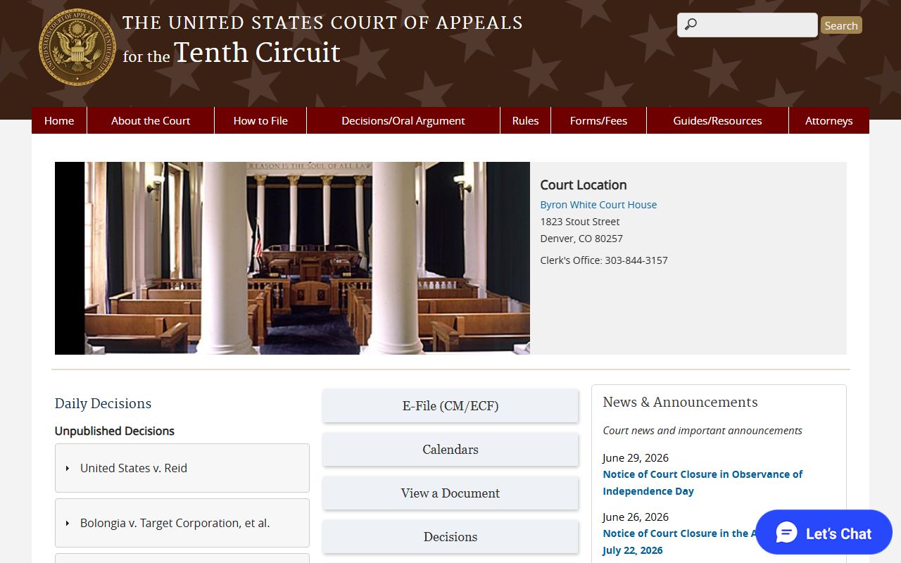 Dickinson County arrest records and court charges Tenth Circuit source