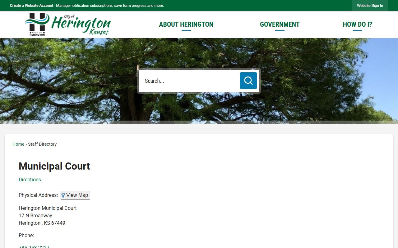 Dickinson County court dockets Herington Municipal Court directory