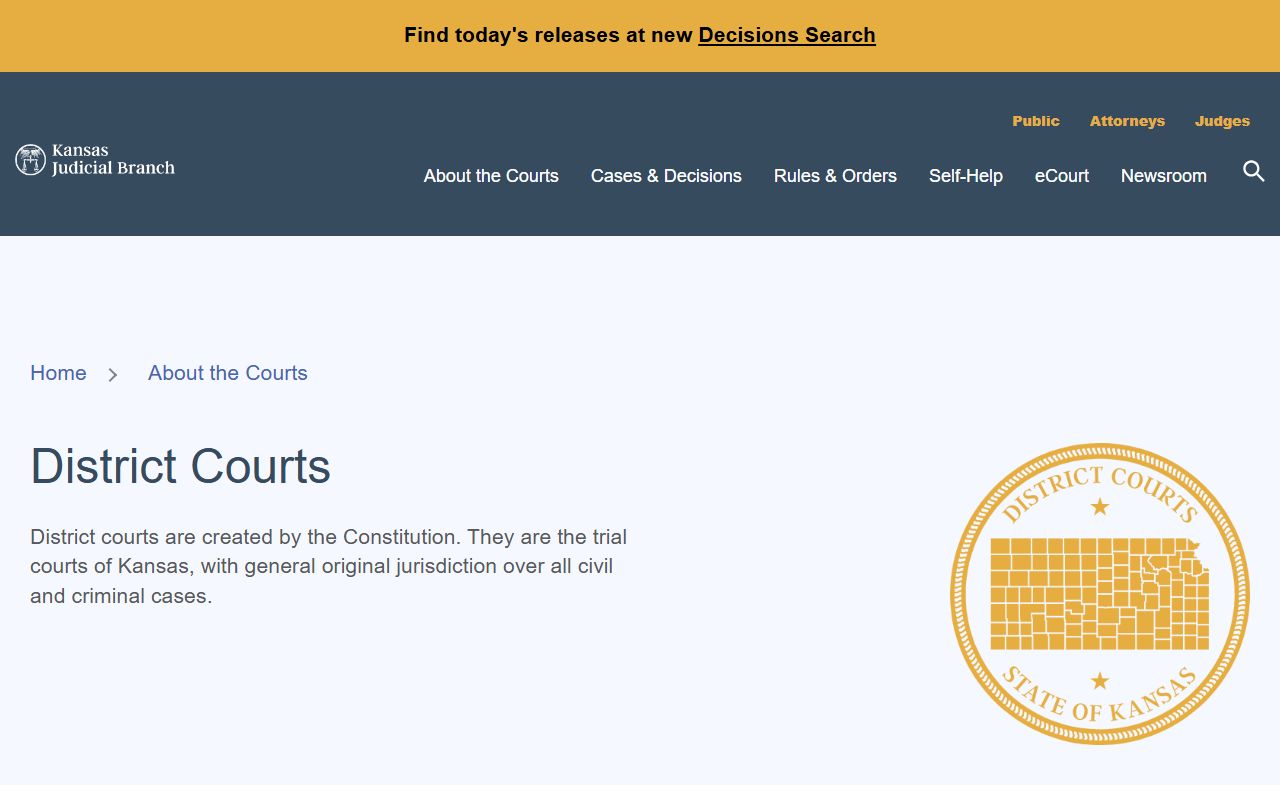Dickinson County court dockets Kansas district courts overview