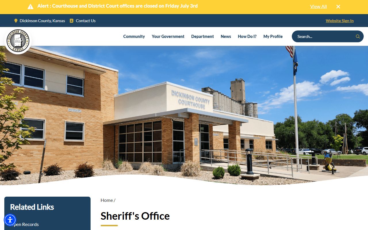 Dickinson County inmate records sheriff office jail information