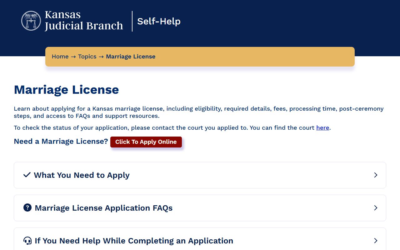 Dickinson County marriage records Kansas electronic marriage license application